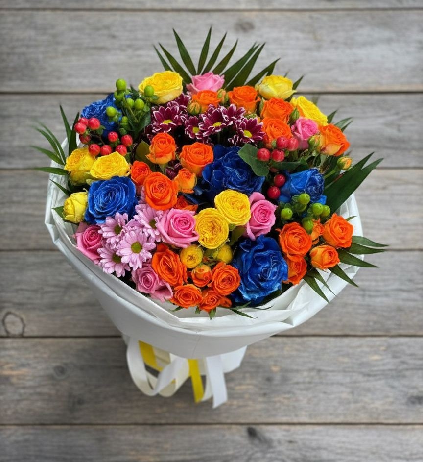 Букет цветов из: Розы и Хризантемы в Уни