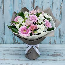 Букет цветов из:  Герберы, Альстромерии и Хризантемы #REPLACE_PRED# Уни