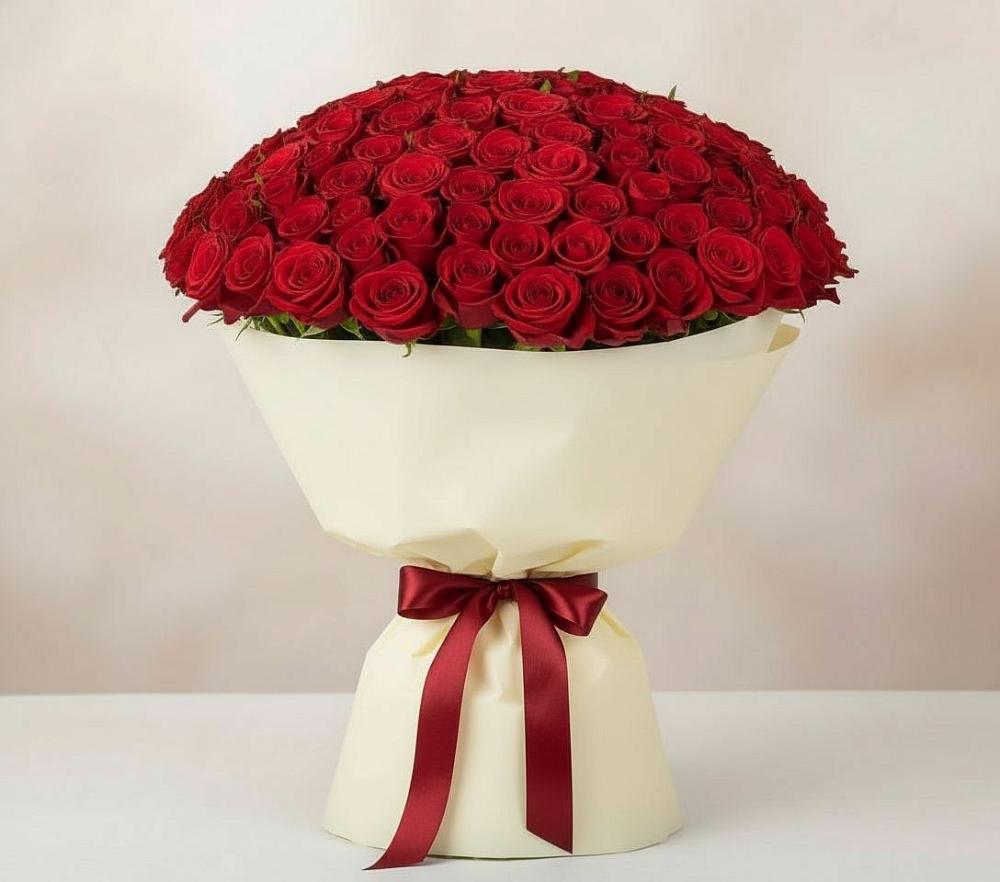 Букет 101 Красная роза Милано в Уни