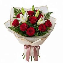 Букет цветов из:  Лилии и Розы в Уни