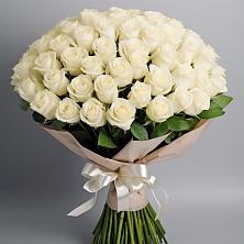 Букет 101 беля роза Белоснежка в Уни