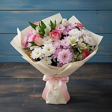 Букет цветов из:  Хризантемы, Альстромерии и Розы в Уни