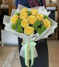 Букет цветов из:  Хризантемы и Розы в Уни