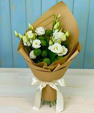 Букет цветов из:  Хризантемы и Лизиантусы в Уни