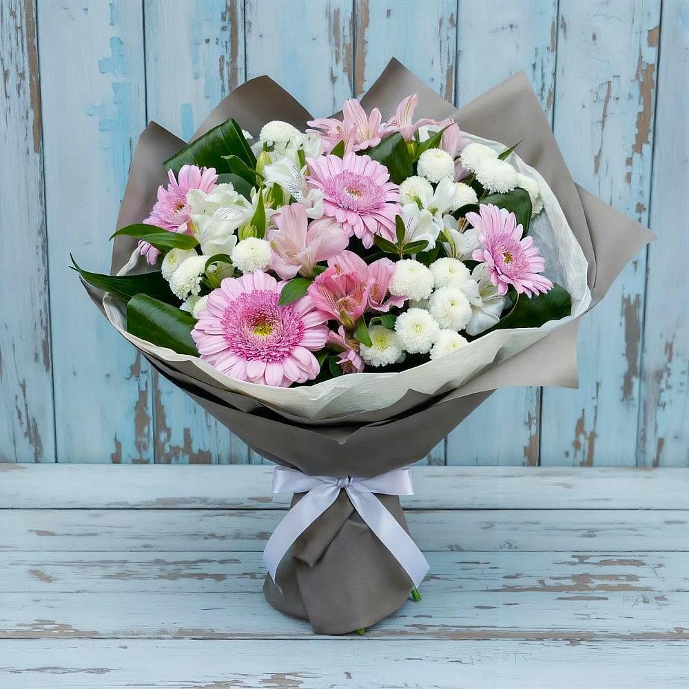Букет цветов из: Герберы, Альстромерии и Хризантемы в Уни