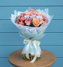 Букет цветов из:  Хризантемы и Розы в Уни