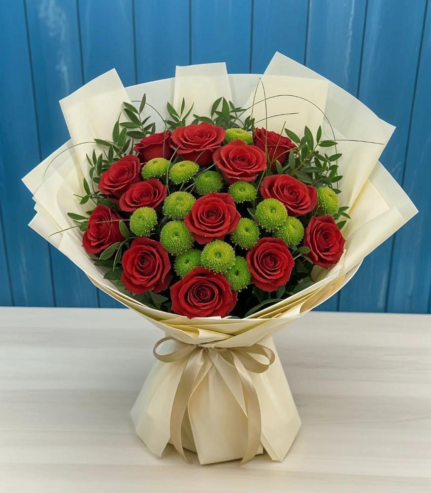 Букет цветов из: Розы и Хризантемы в Уни