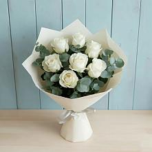Букет Белые розы в Эвкалипте #REPLACE_PRED# Уни